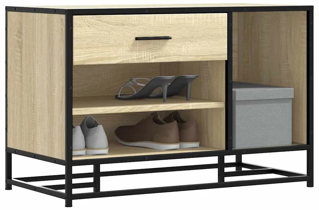 Πάγκος παπουτσιών vidaXL Sonoma Oak 80x40x53,5 cm