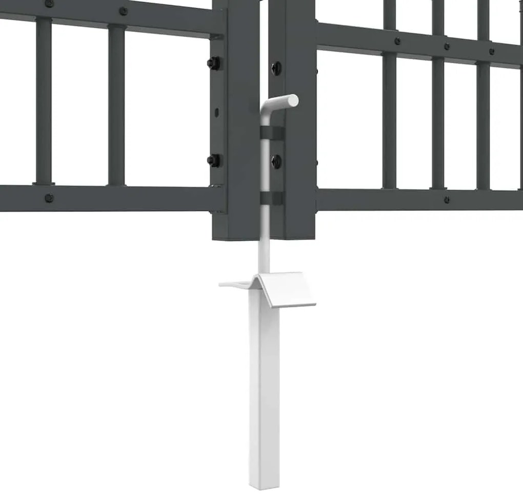 vidaXL Πύλη Φράχτη με Στρογγυλή Κορυφή Γκρι 404 x 75 εκ. Ατσάλι