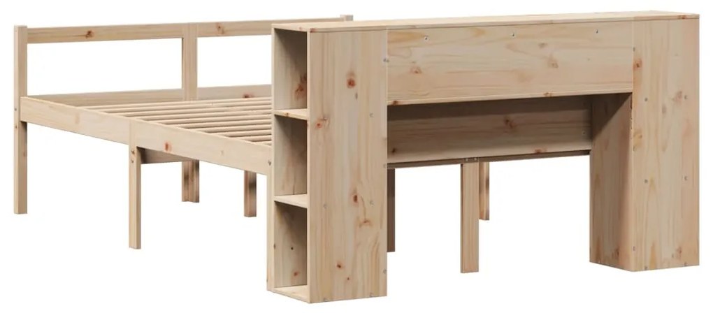 vidaXL Κρεβάτι Βιβλιοθήκη Χωρίς Στρώμα 120x200 εκ Μασίφ Ξύλο Πεύκο
