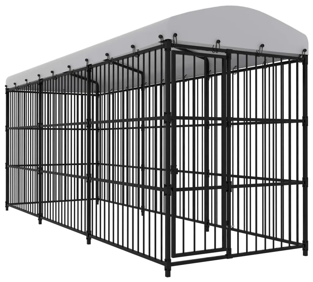 vidaXL Κλουβί Σκύλου Εξωτερικού Χώρου 450x150x210 εκ. με Στέγαστρο
