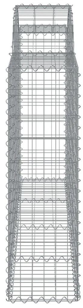 Συρματοκιβώτιο Τοξωτό 200x30x100/120εκ. από Γαλβανισμένο Χάλυβα - Ασήμι