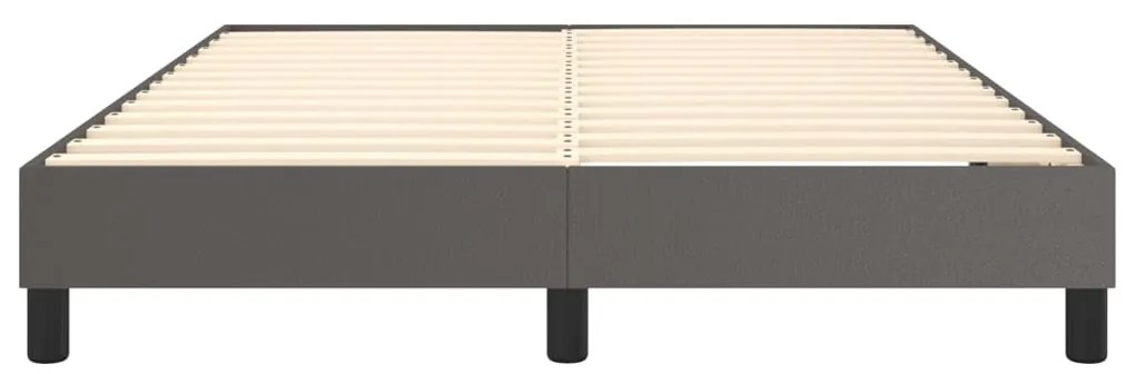 vidaXL Σκελετός Κρεβατιού με Ελατήρια Γκρι 140x190 εκ. από Συνθετικό Δέρμα