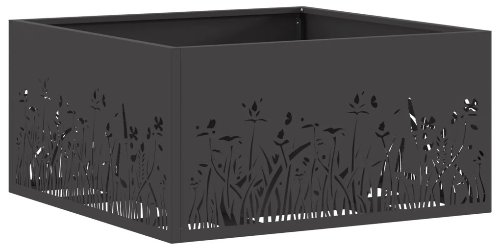vidaXL Φωτιά Πίνακας Τετράγωνος Μαύρος 60x60x30 εκ Ατσάλι