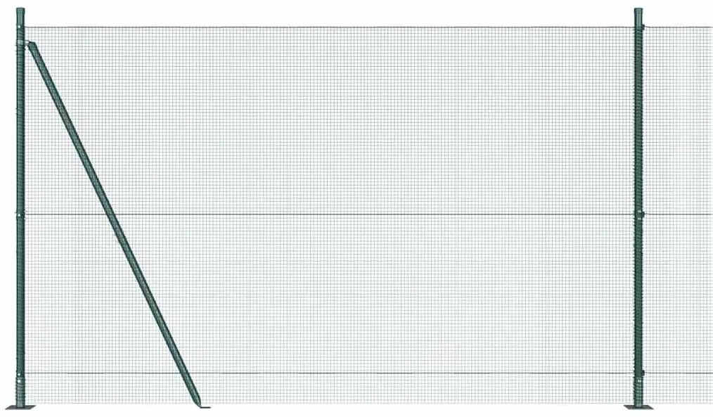 vidaXL Φράχτης με Στήλες. Πράσινο 1.4 x 10 m Ατσάλι