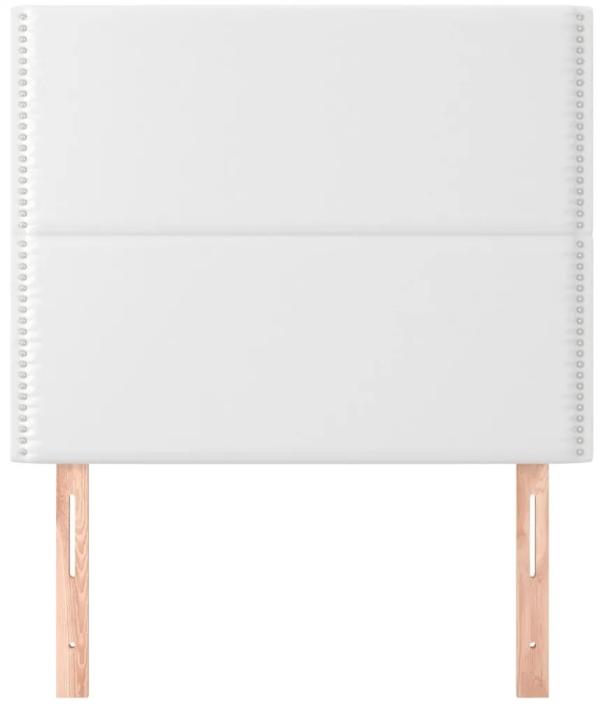 vidaXL Κεφαλάρι Κρεβατιού Λευκό 90x5x118/128 εκ. από Συνθετικό Δέρμα