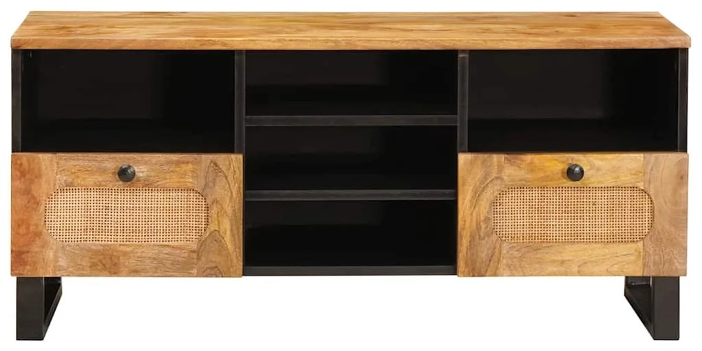 vidaXL Ντουλάπι TV με συρτάρι Καφέ 100 x 33 x 46 εκ Στερεό ξύλο μάνγκο