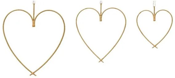 Beauty Home ΜΕΤΑΛΛΙΚΕΣ ΚΑΡΔΙΕΣ ΣΕΤ 3 ΤΜΧ 48-38-28CM