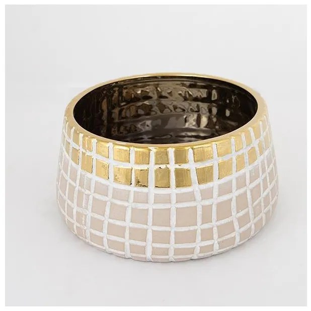 Κασπώ Χρυσό &amp; Μπεζ 23x23x11cm 752-18014 Estheti-752-18014-Μπεζ 752-18014