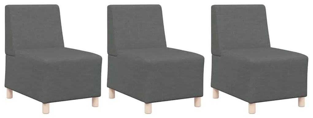 vidaXL Μοναδικός Καναπές χωρίς Χερούλια 3 pcs Σκούρο γκρι