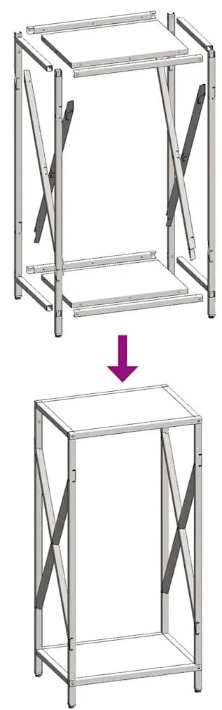 Ράφι για καυσόξυλα Ανθρακί 34x25x70 cm Ατσάλι ψυχρής έλασης 864321