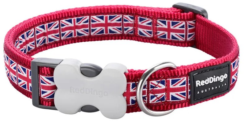 Κολλάρο Σκύλου Red Dingo Union Jack 20-32 cm Κόκκινο