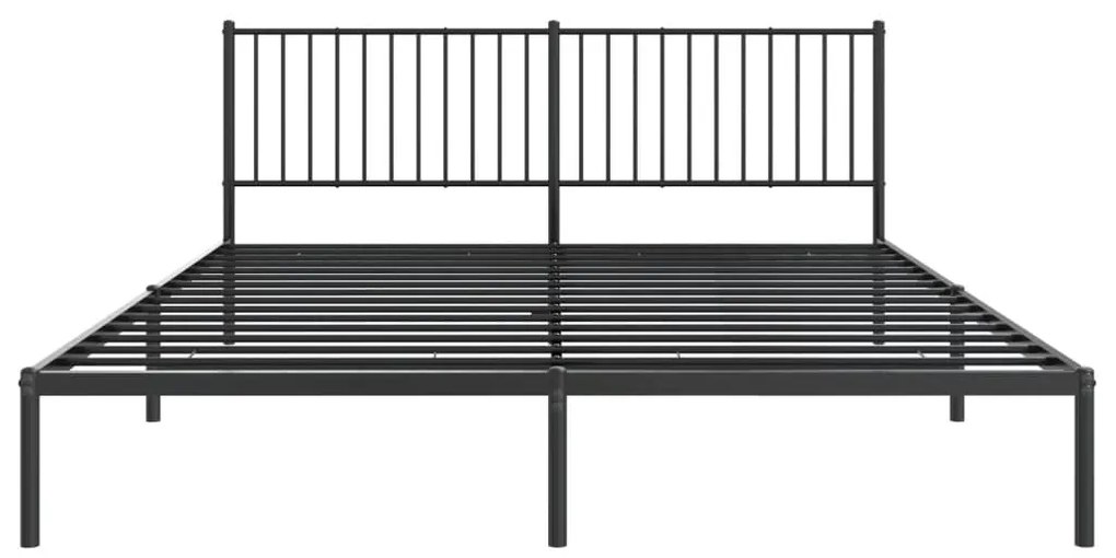 vidaXL Πλαίσιο Κρεβατιού με Κεφαλάρι Μαύρο 180 x 200 εκ. Μεταλλικό