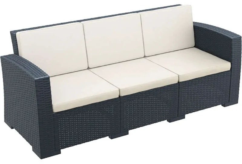 SIESTA MONACO DARK GREY 3ΘΕΣ.ΚΑΝΑΠΕΣ ΜΕ ΜΑΞ. ΠΟΛ/ΝΙΟΥ 198Χ79Χ79εκ.53.0819