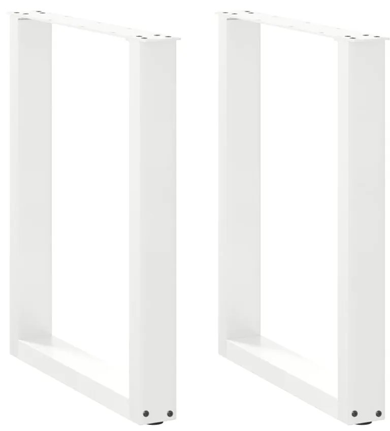 Πόδια Τραπεζαρίας σε Σχήμα U 2 τεμ. Λευκά 60x(72-73) εκ. Ατσάλι