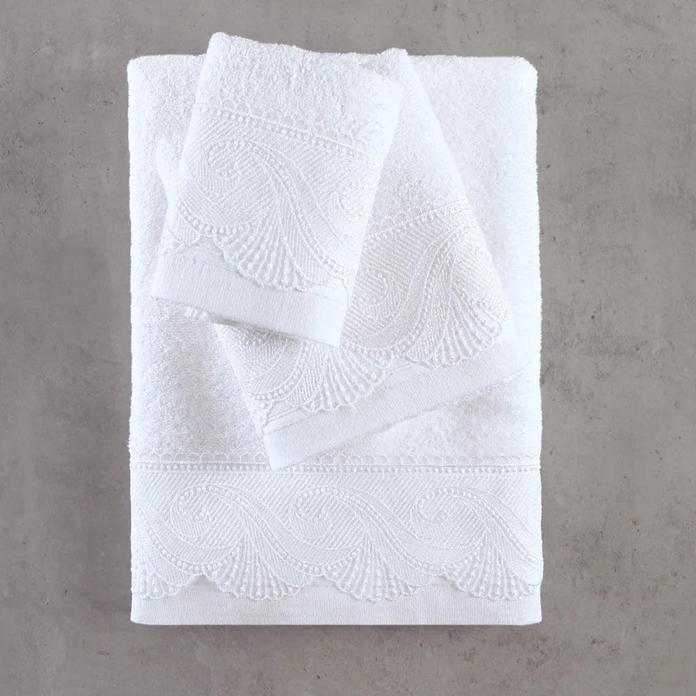 Πετσέτες Hypatia (Σετ 3τμχ) White Ρυθμός Towels Set 80x150cm 100% Βαμβάκι