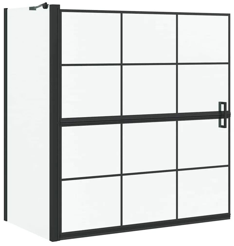 vidaXL Οθόνη ντους μπάνιου Μαύρο και Διαφανές 116 x 68 x 128 εκ.