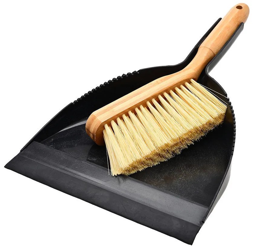 Estia 04-14285 Bamboo Essentials Σκουπάκι με Φαράσι από Πλαστικό, Μαύρο