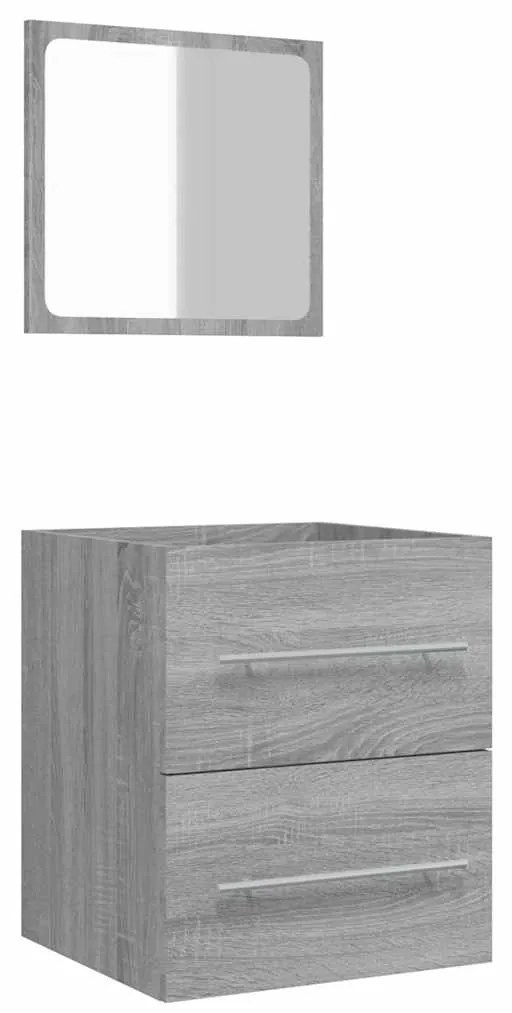 vidaXL Ντουλάπι Μπάνιου με Καθρέφτη Γκρι Sonoma 41x38,5x48 εκ.