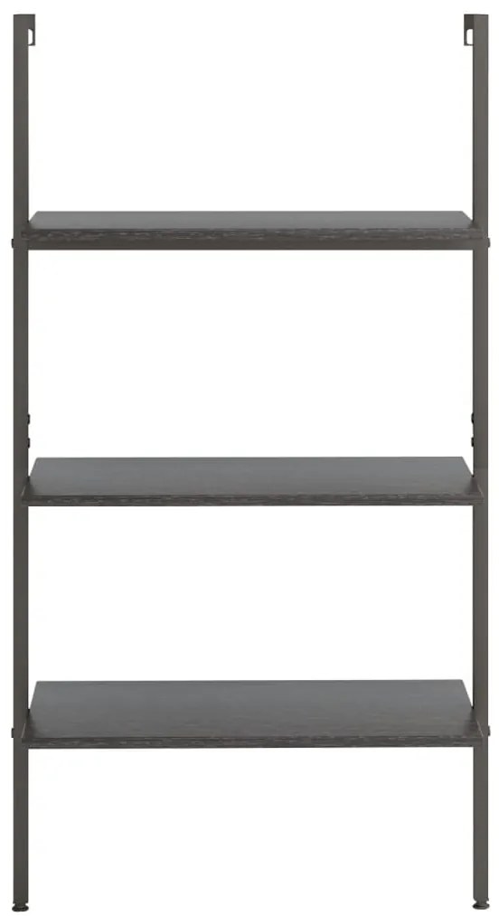 vidaXL Ραφιέρα Κεκλιμένη 3 Επιπέδων Μαύρη 64x35x120,5 εκ.