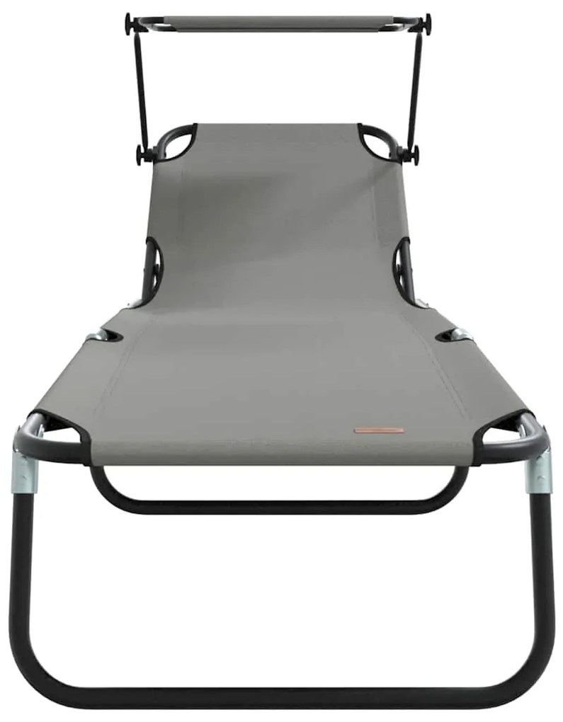 vidaXL Πτυσσόμενη ξαπλώστρα 2 pcs Γκρι 56 x 190 x 81εκ ύφασμα