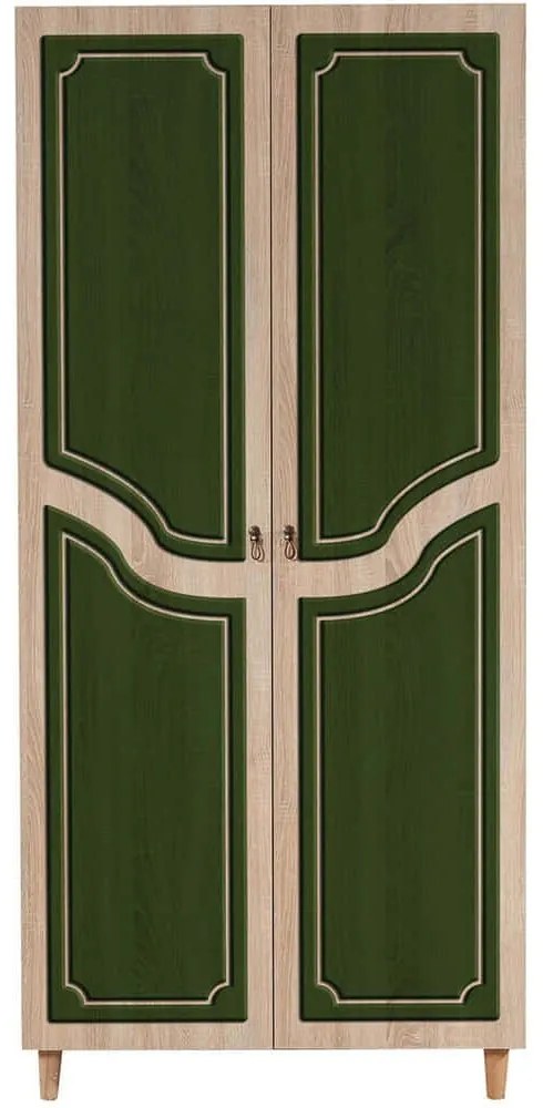 Ντουλάπα Δίφυλλη Stil 869VEL4239 90x52x192cm Oak-Green Δίφυλλη