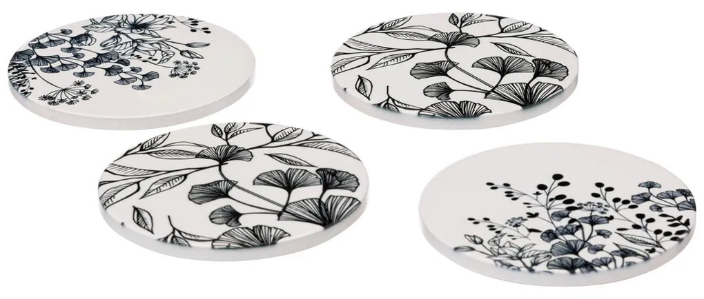 Σουβέρ (Σετ 4τμχ) S-D Floral White 194131