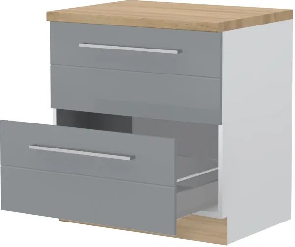 Επιδαπέδιο ντουλάπι Hudson R-80-2MBOX-Λευκό - Γκρι - 80.00Χ60.00Χ88.00cm