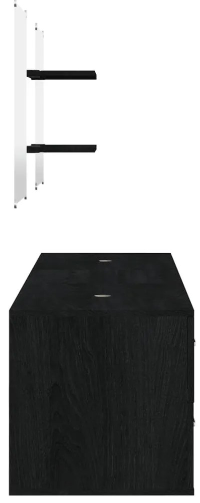 vidaXL Σετ Επίπλων Μπάνιου 5 Τεμαχίων Μαύρο από Επεξεργασμένο Ξύλο