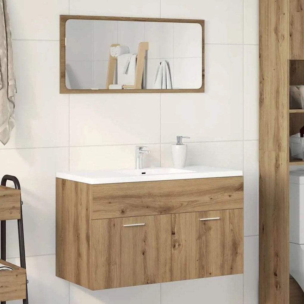 vidaXL Ντουλάπι νιπτήρα μπάνιου Artisan Oak Κατασκευασμένο ξύλο