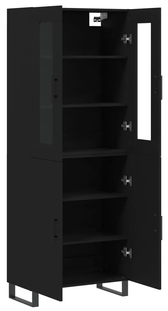 vidaXL Ντουλάπι Μαύρο 69,5x34x180 εκ. από Επεξεργασμένο Ξύλο