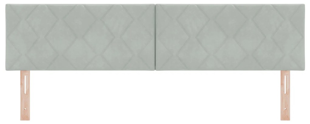 vidaXL LED Κεφαλάρι Σχεδιασμός Διαμαντενίων Μπλοκ Ανοιχτό Γκρι 180 εκ. Βελούδο