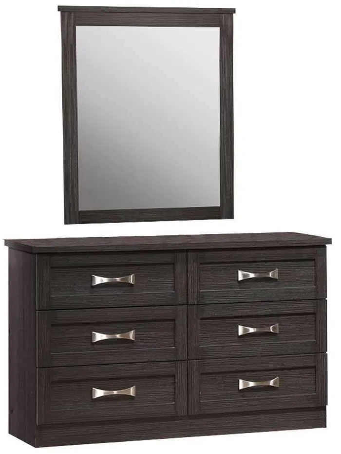 Τουαλέτα Με Καθρέπτη HM10171.01 120x40cm+72x90cm Zebrano Dark Brown
