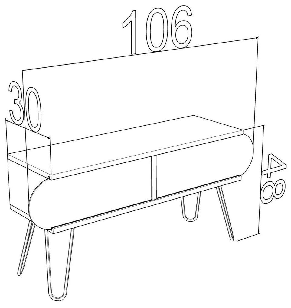 ΕΠΙΠΛΟ ΤΗΛΕΟΡΑΣΗΣ ARTELIBRE ILLIA NO 3 ΔΡΥΣ/ΛΕΥΚΟ 106X30X48CM