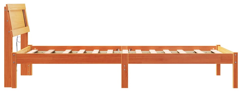 vidaXL Σκελετός Κρεβατιού Καφέ κεριού 75 x 190 cm Ξύλο πεύκου