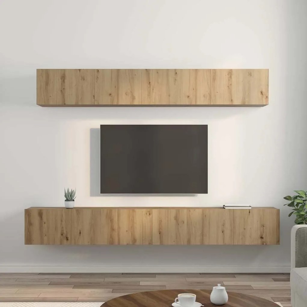vidaXL Σετ επίπλου τηλεόρασης Επιτοίχιο 5 pcs artisan δρυς