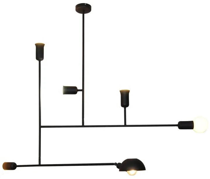 Κρεμαστό Φωτιστικό Οροφής 5xE27 1ΧΕ14 LED Rodney Homelighting-77-3814-Μαύρο 77-3814