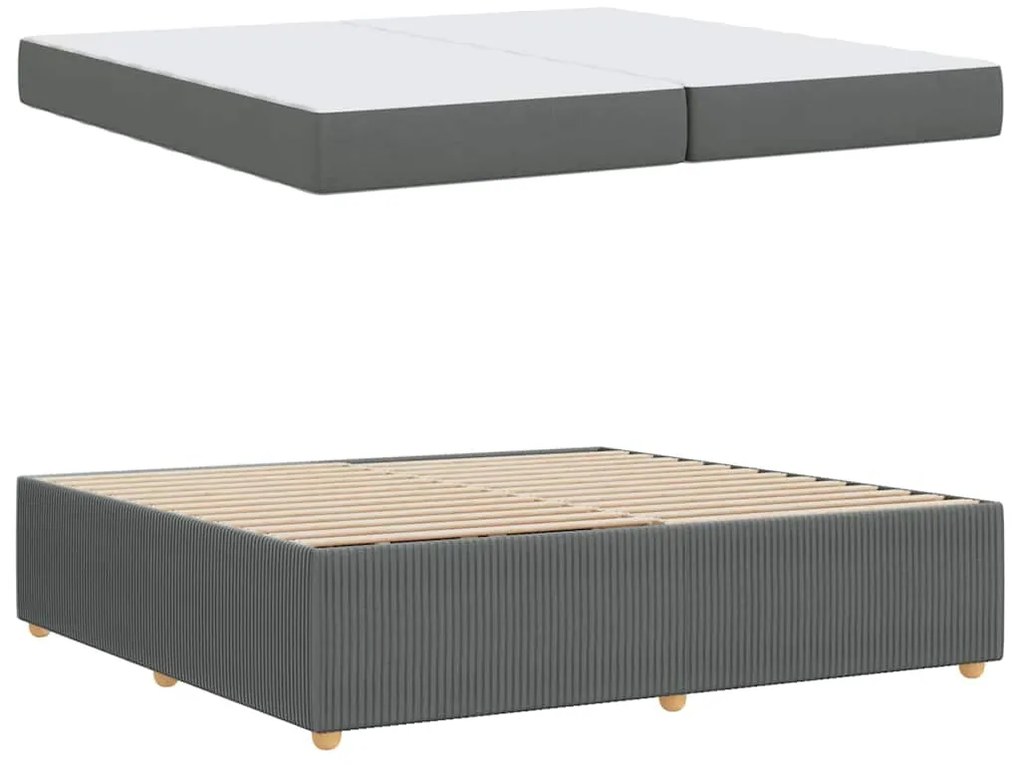 vidaXL Σκελετός Κρεβατιού Άλλο Σκούρο γκρι 200 x 200 cm ύφασμα