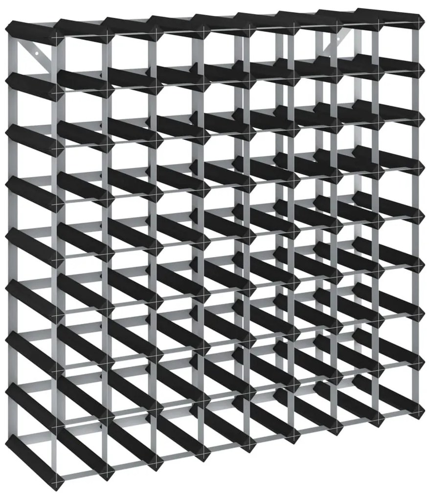 Ραφιέρα/Σταντ Κρασιών για 72 Φιάλες Μαύρη Μασίφ Ξύλο Πεύκου - Μαύρο