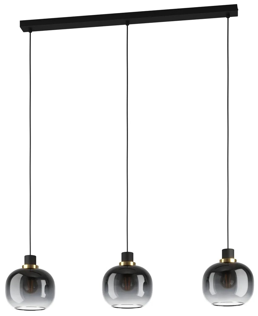 Φωτιστικό Κρεμαστό Eglo 99617 OILELLA Μαύρο Ματ (Black Mat)|Μπρούτζινο (φυσικό) (Brass natural)