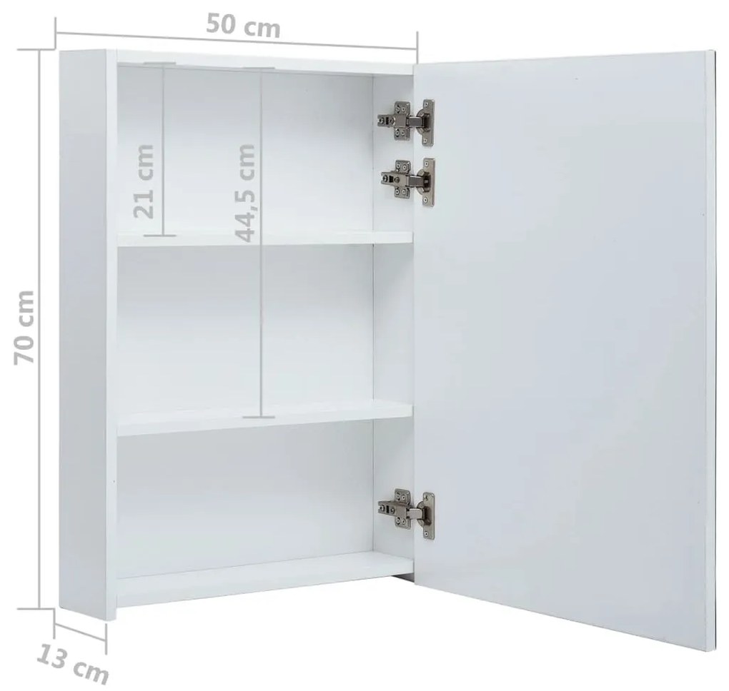 Ντουλάπι Μπάνιου με Καθρέφτη και Φωτισμό LED 50 x 13 x 70 εκ. - Λευκό