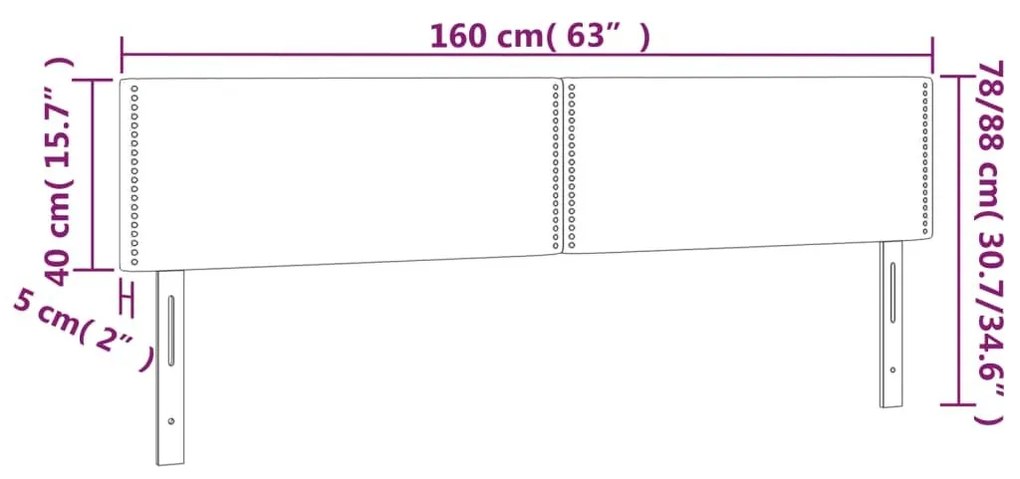 Κεφαλάρι Κρεβατιού LED Καπουτσίνο 160x5x78/88 εκ. Συνθετ. Δέρμα - Καφέ