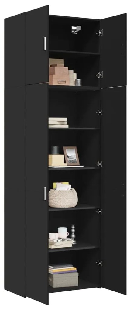 vidaXL Ντουλάπι Μαύρο 80x42,5x249 εκ. από Επεξεργασμένο Ξύλο