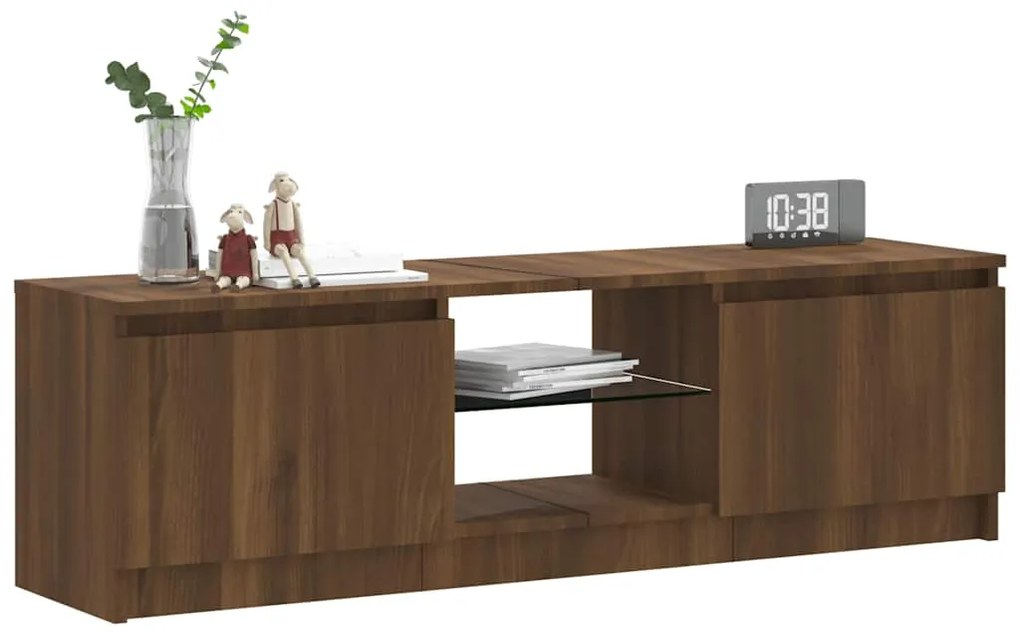 vidaXL Έπιπλο Τηλεόρασης με LED Καφέ Δρυς 120x30x36 εκ.
