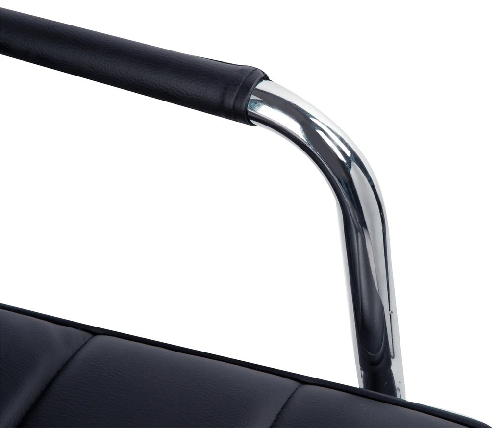 HOMCOM Καρέκλα γραφείου ρετρό, ρυθμιζόμενο ύψος, 5 ροδάκια, 52,5 cm x 54 cm x 99 cm, Μαύρο