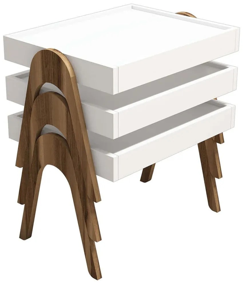 Ζιγκόν Roma (Σετ 3Τμχ) 845HCT2824 53,6x40x64cm Walnut-White