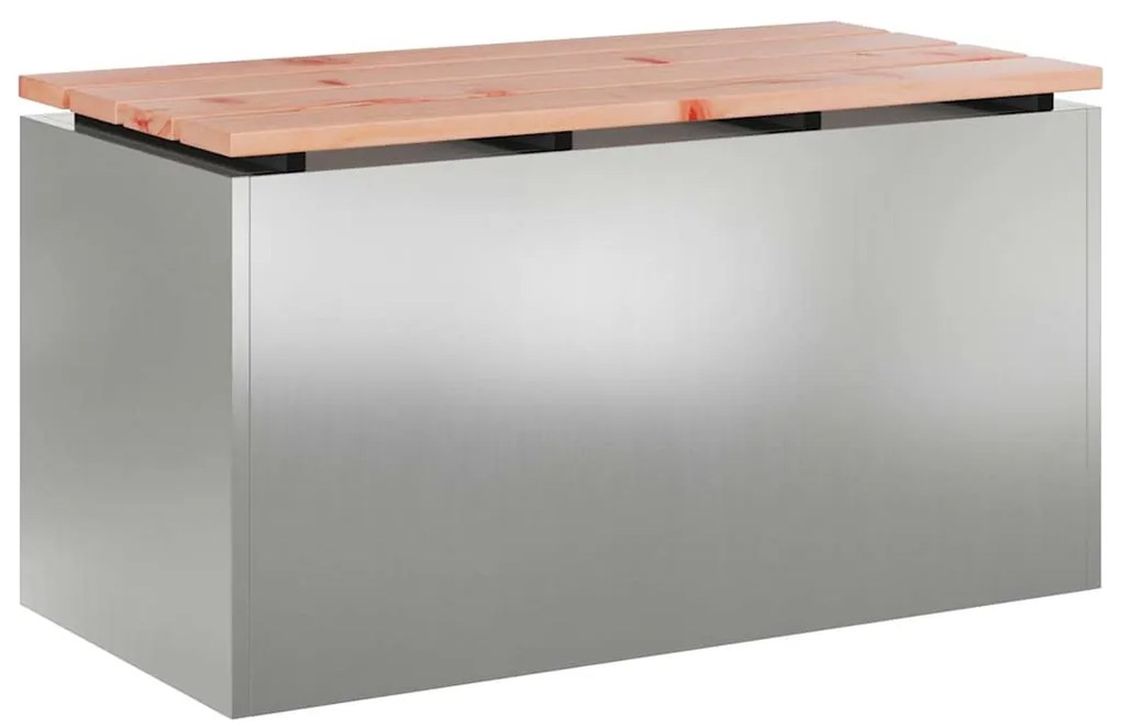 vidaXL Παγκάκι κήπου Ασημί 80 x 40 x 43 εκ Γαλβανισμένος χάλυβας