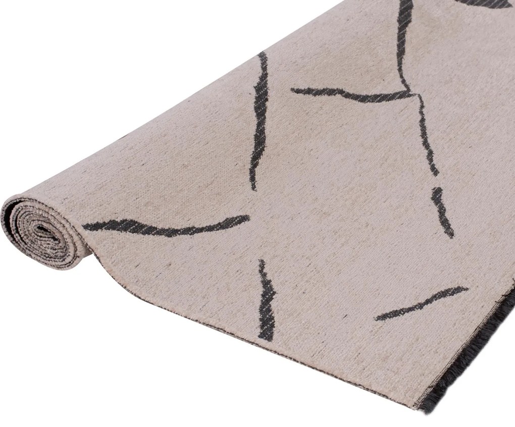 Χαλί σαλονιού CALLISTO C7812.05 με Κρόσια Εκρού-Μαύρο 150x78 εκ. 150x78x1.5 εκ.