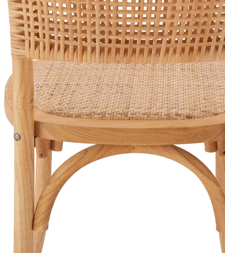 Καρέκλα LIBERTY Ξύλινη με Πλέξη Rattan σε Φυσικό 49x54x89εκ. 49x54x89 εκ.