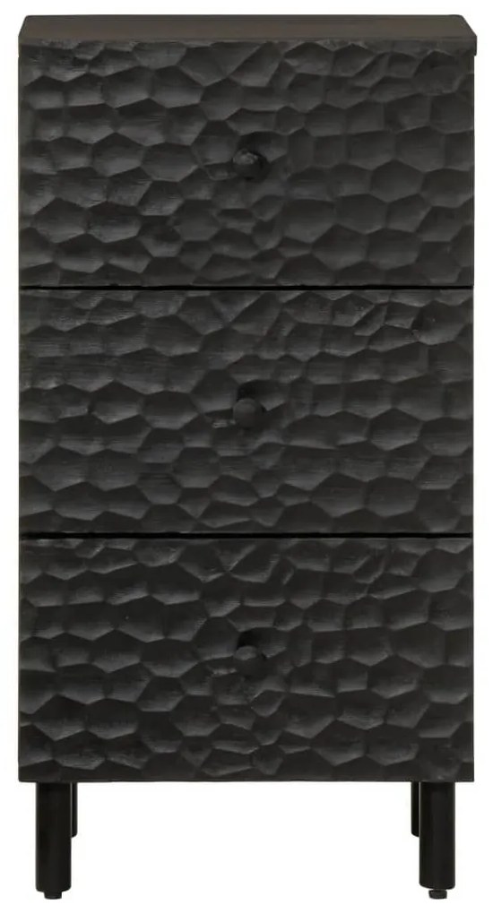 Βοηθητικό Ντουλάπι Μαύρο 40 x 33 x 75 εκ. από Μασίφ Ξύλο Μάνγκο - Μαύρο