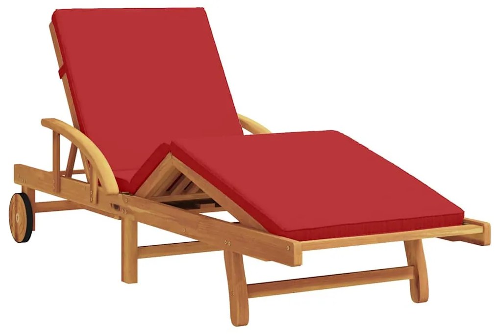 vidaXL Ξαπλώστρα 3 pcs Κόκκινο 40 x 40 x 40εκ Μασίφ ξύλο ακακίας